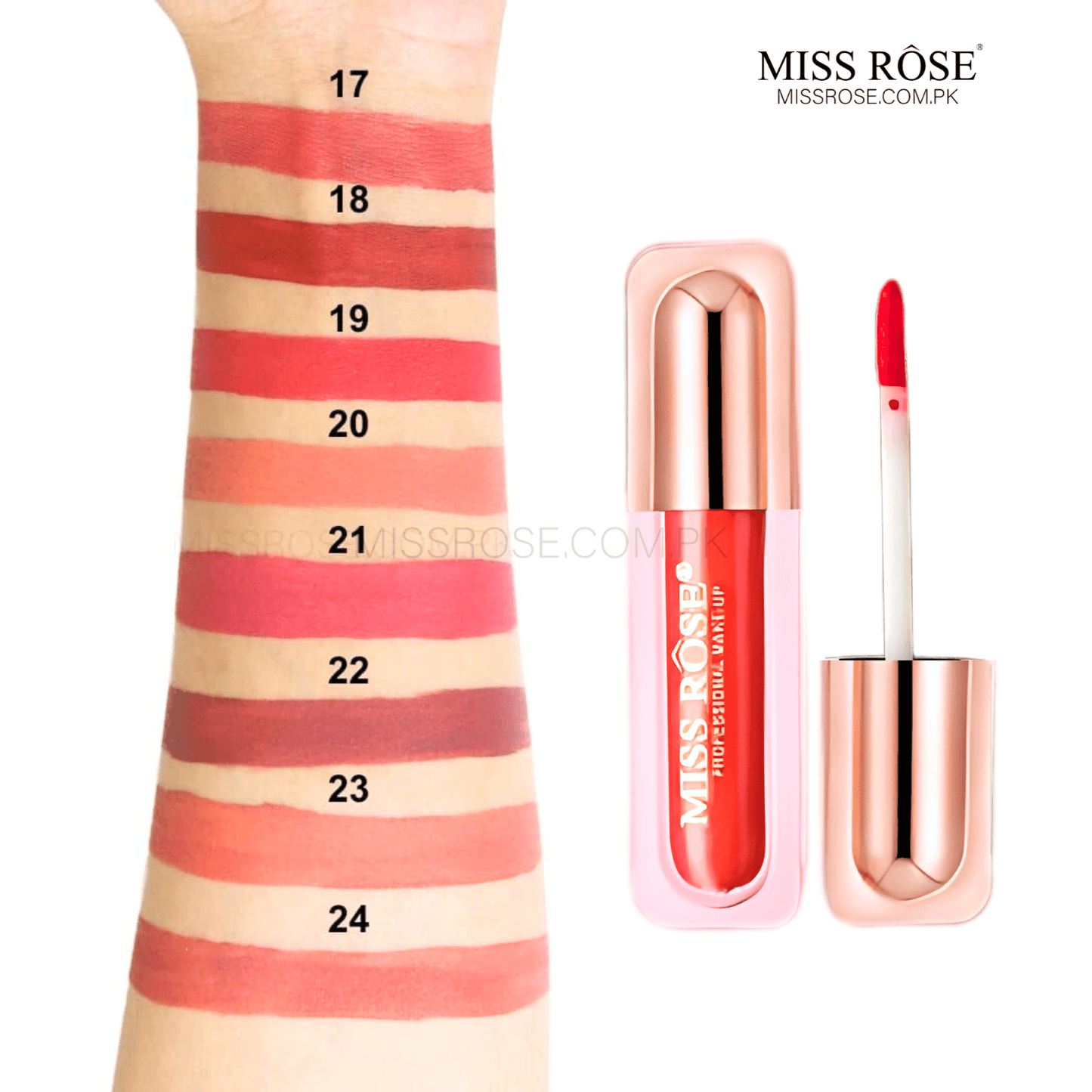 Miss Rose Velvet Luxe Liquid Lip Gloss | Miss Rose Com Pk | Official Store In Pakistan | 100% Authentic Makeup Products