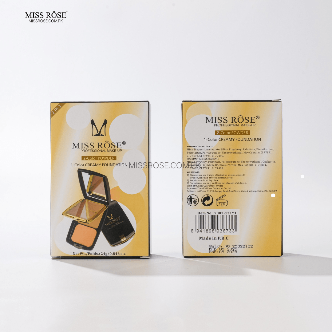 Miss Rose 2-Color Powder & 1-Color Creamy Foundation | Miss Rose Com Pk | Official Store In Pakistan | 100% Authentic Makeup Products