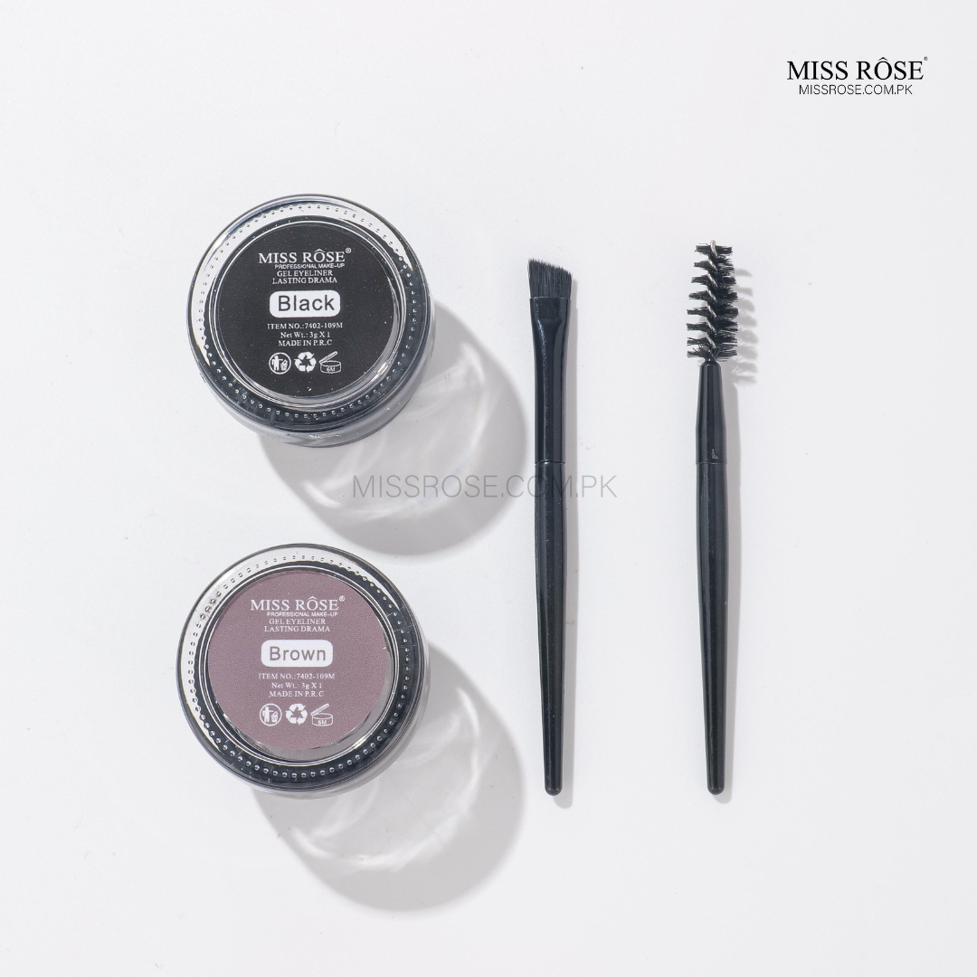 Miss Rose Gel Eyeliner - 2 color set Black and Brown