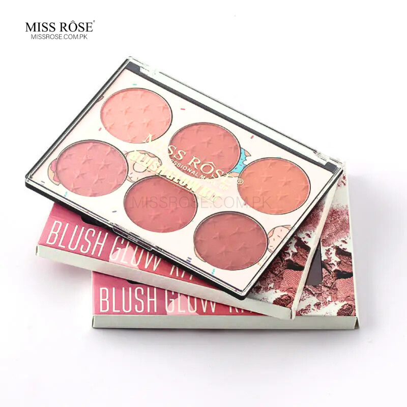 6 Color Miss Rose Blush Palette - Miss Rose Com Pk