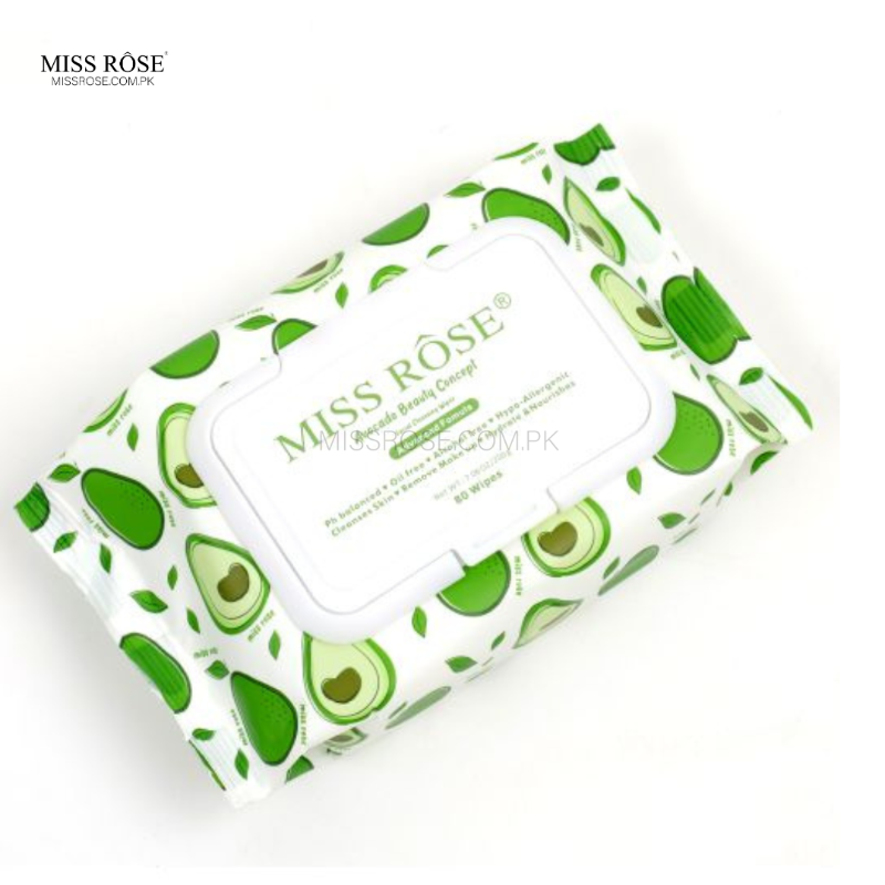 Miss Rose Avocado beauty concept facial cleaning wipes - Miss Rose Com Pk