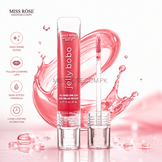 Miss Rose Jelly Bobo Lip Gloss for juicy glossy lips and a glass-shine finish