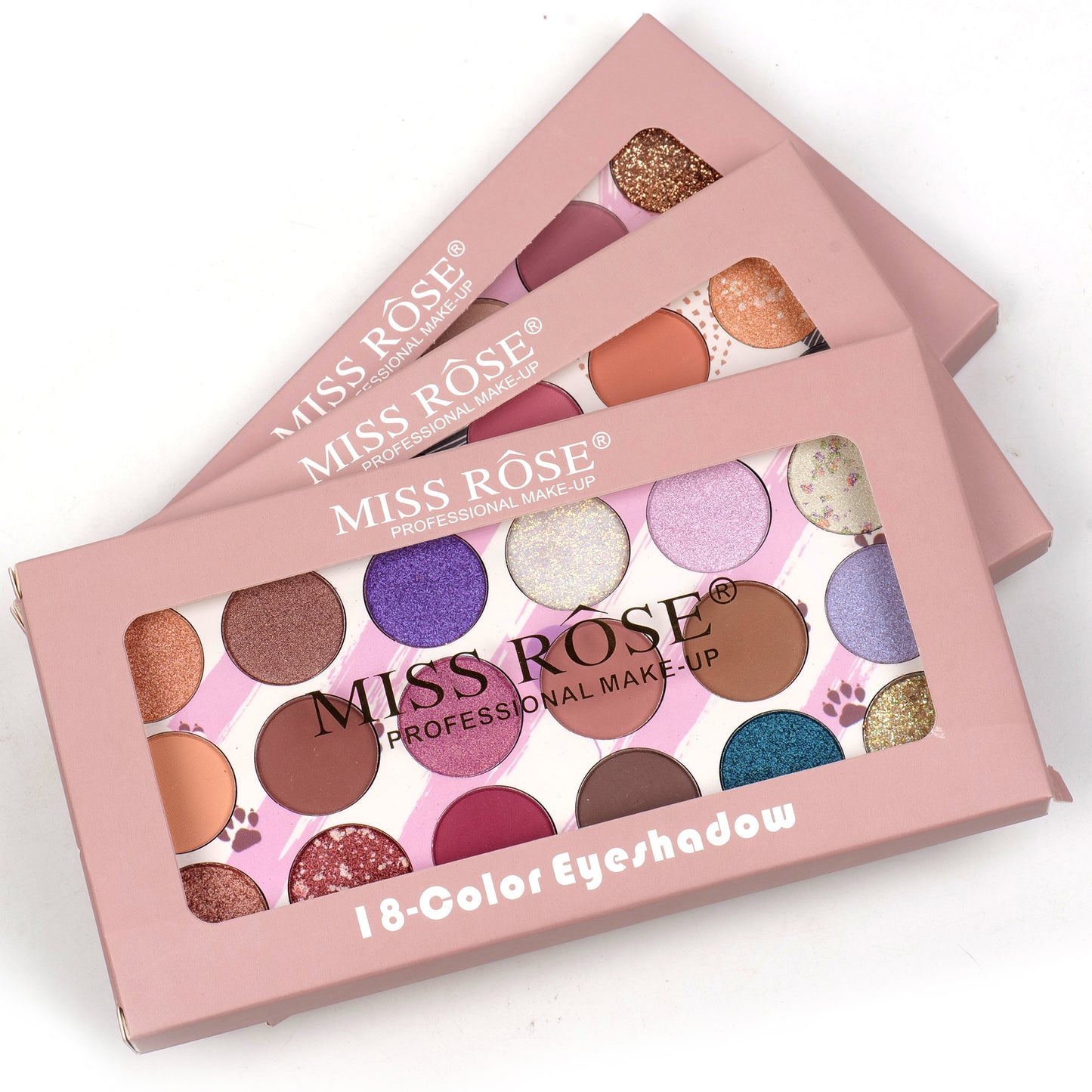 Miss Rose 3 in 1, 18 color Eyeshadow palette