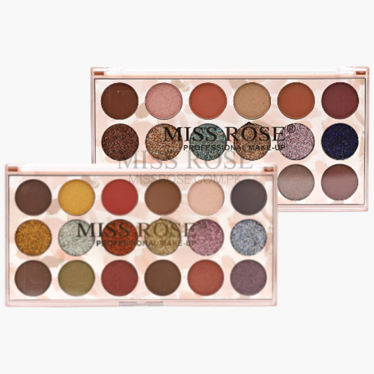 Miss Rose 12 color eyeshadow and 6 color glitter palette (12+6)