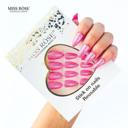 Miss Rose Glitter Chunk Stick-On Nails