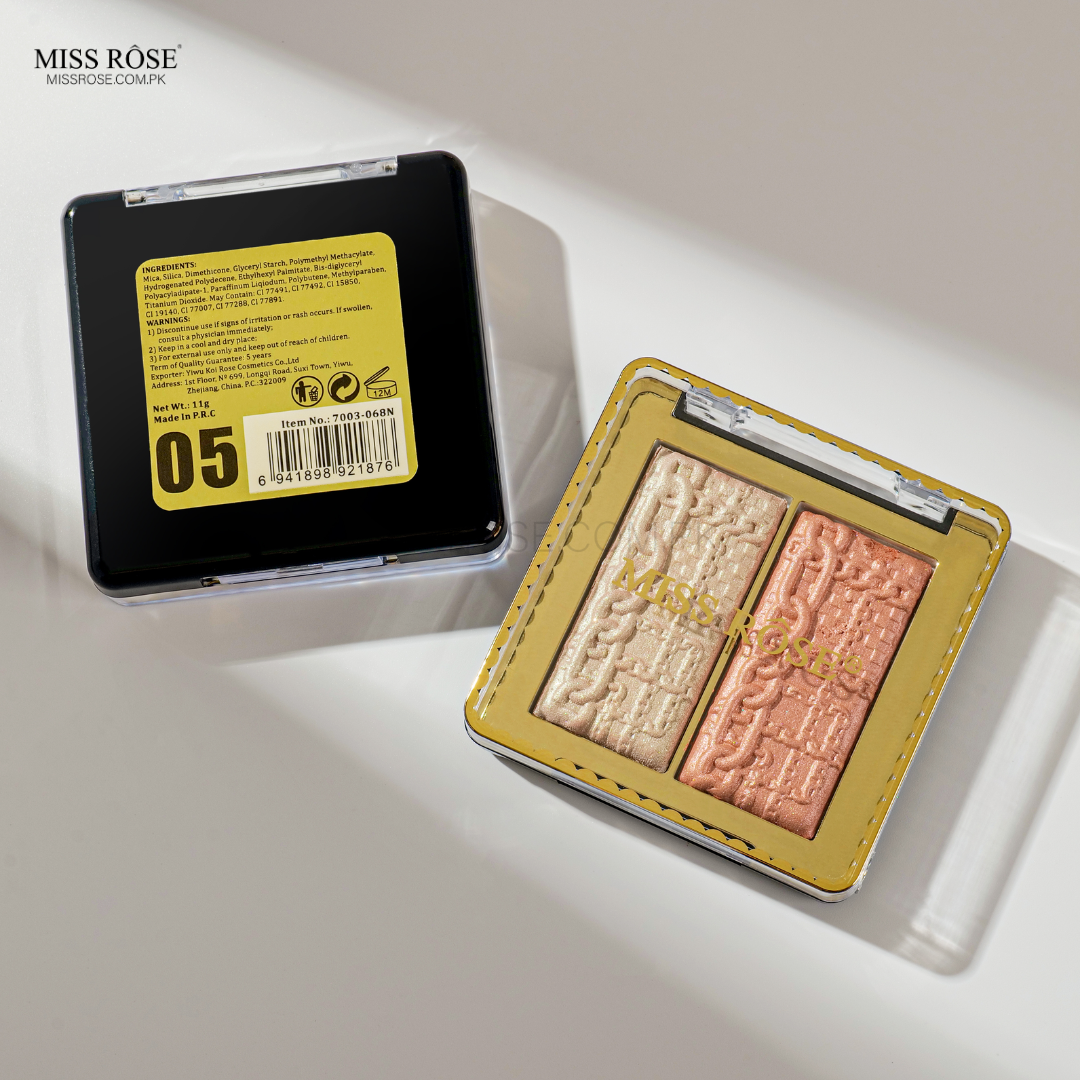 Miss Rose 2 in 1 Highlighter Palette | Miss Rose Com Pk | Official Store In Pakistan | 100% Authentic Makeup Products