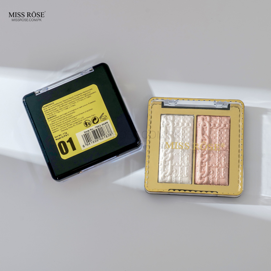 Miss Rose 2 in 1 Highlighter Palette | Miss Rose Com Pk | Official Store In Pakistan | 100% Authentic Makeup Products