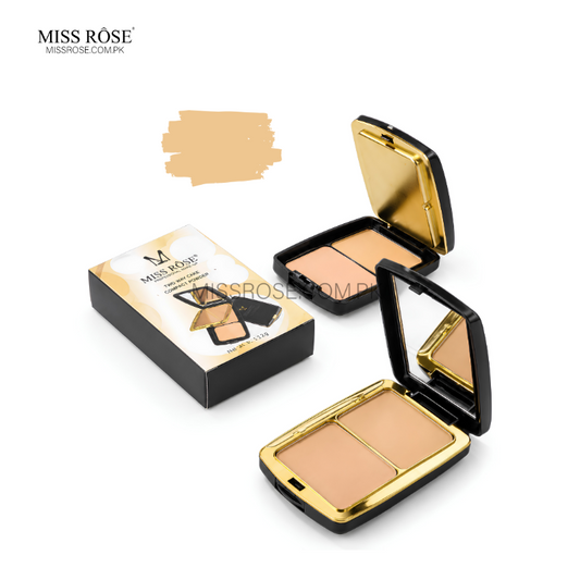 Miss Rose 2-Color Powder & 1-Color Creamy Foundation - Miss Rose Com Pk