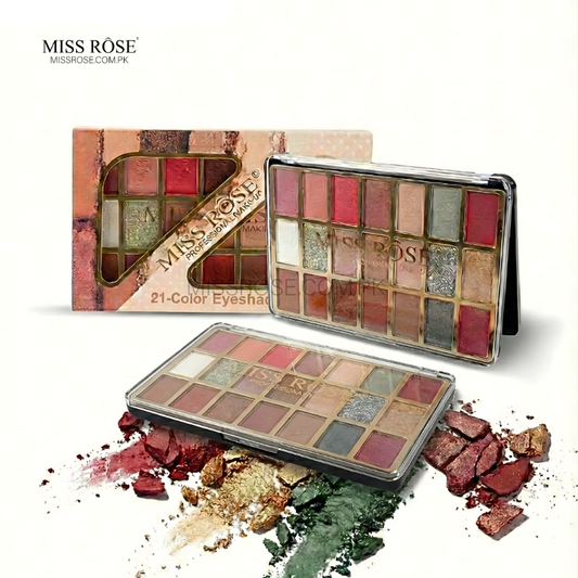 Miss Rose 21-Color Eyeshadow Palette - Miss Rose Com Pk