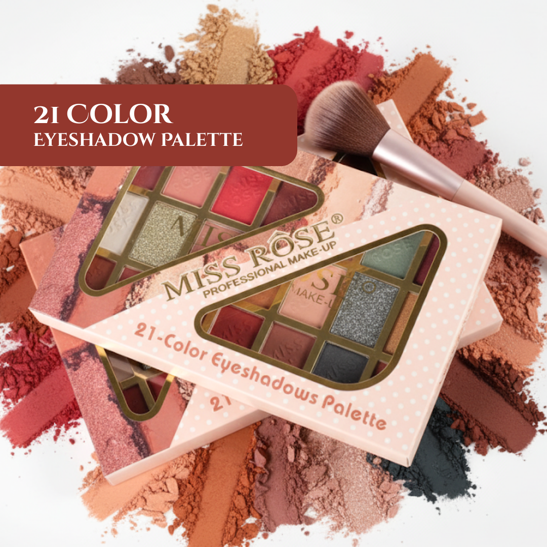 Miss Rose 21-Color Eyeshadow Palette - Miss Rose Com Pk