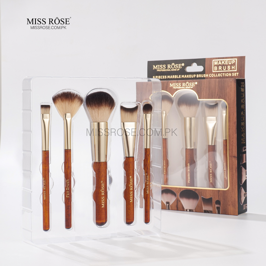 Miss Rose 5-Piece Marble Makeup Brush Collection Set