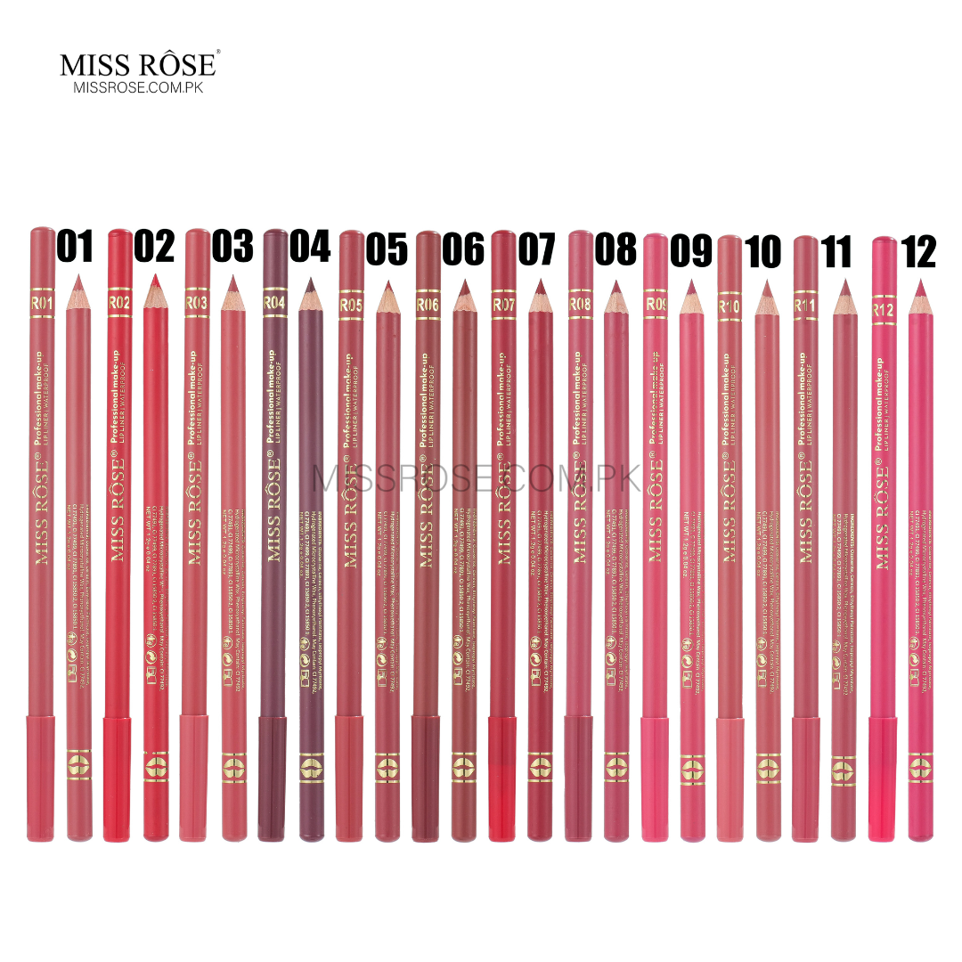 Miss Rose Waterproof Lip Liners - Miss Rose Com Pk