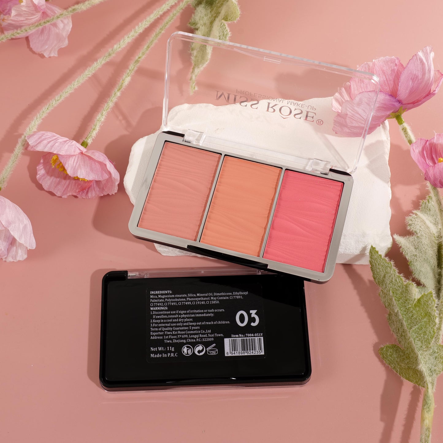 Missrose Triple Glow Blush Palette