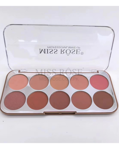 Miss Rose 10-Color Blushers Palette