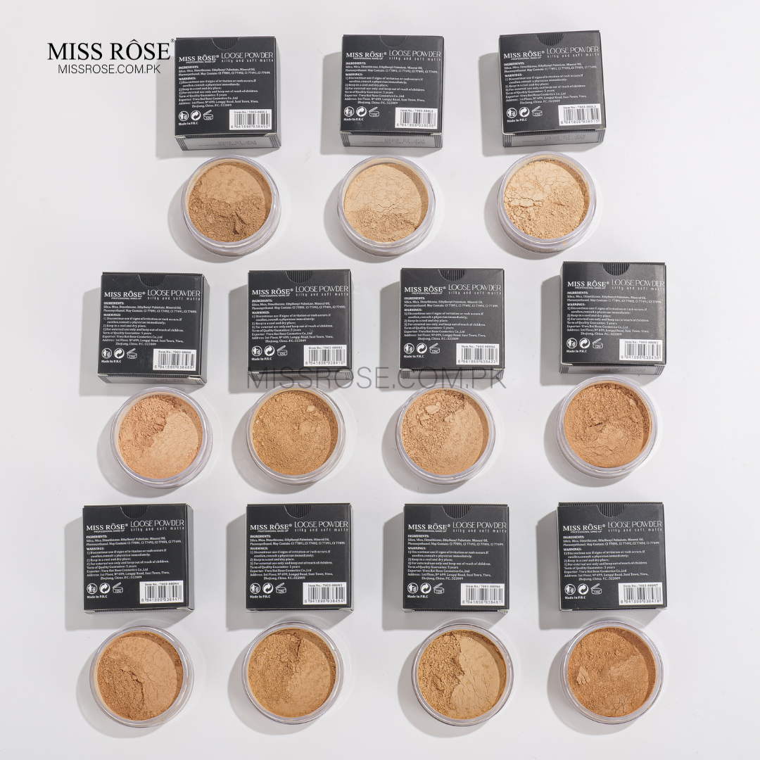 Miss Rose Loose Powder – Silky & Soft Matte Finish - Miss Rose Com Pk