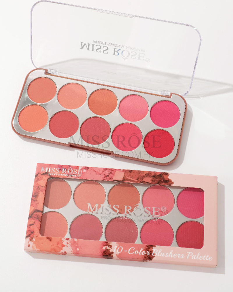 Miss Rose 10-Color Blushers Palette