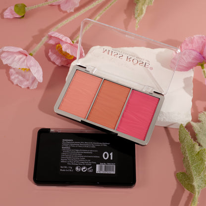 Missrose Triple Glow Blush Palette