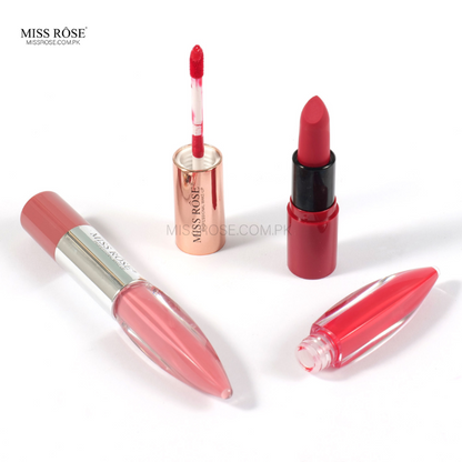 Miss Rose Dual-Ended Matte Lipstick & Lip Gloss - Miss Rose Com Pk

