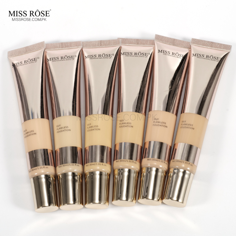 Miss Rose Com Pk - Flawless silk foundation by Miss Rose for natural glow, skin smoothing, and easy blend texture