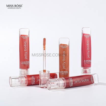 High shine Miss Rose Jellyboo Lip Gloss packaging for smooth glossy lips | Miss Rose Com Pk