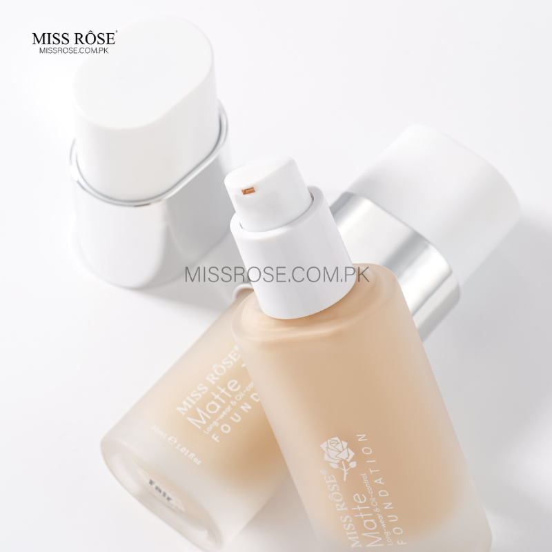 Long-lasting matte foundation shade comparison - Miss Rose
