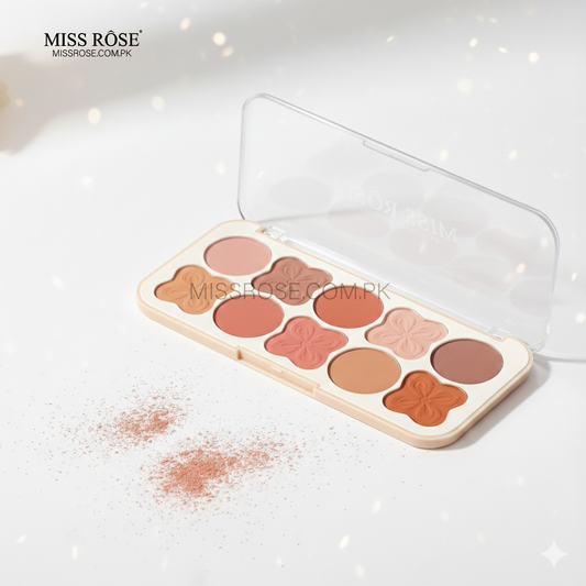 Miss Rose 10-Colors Clover Blusher Palette - Miss Rose Com Pk