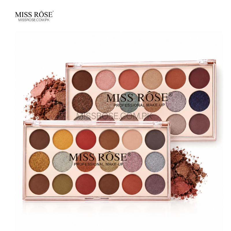 Miss Rose 12 color eyeshadow and 6 color glitter palette (12+6)
