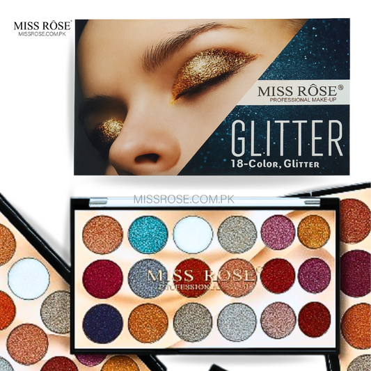 Miss Rose 18-Color Sequin Glitter Eyeshadow Palette - Miss Rose Com pk