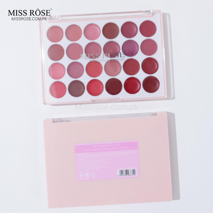 Miss Rose 24-Color All-Round Matte Moisturizing Lipstick Palette - Miss Rose Com Pk