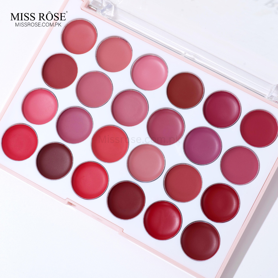 Miss Rose 24-Color All-Round Matte Moisturizing Lipstick Palette - Miss Rose Com Pk