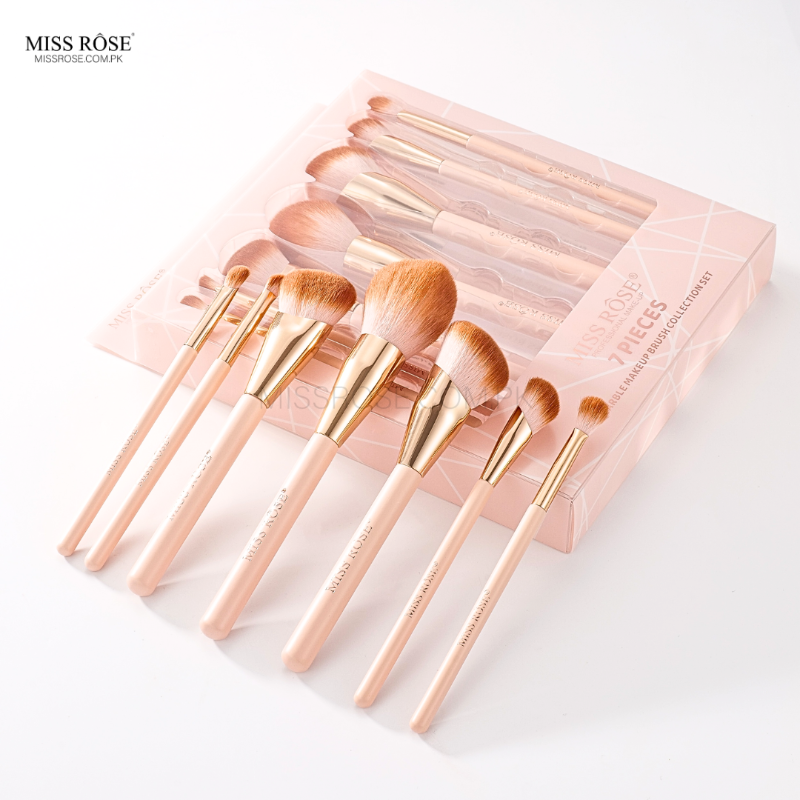 Miss Rose 7-Piece Marble Makeup Brush Collection Set - Miss Rose Com Pk
