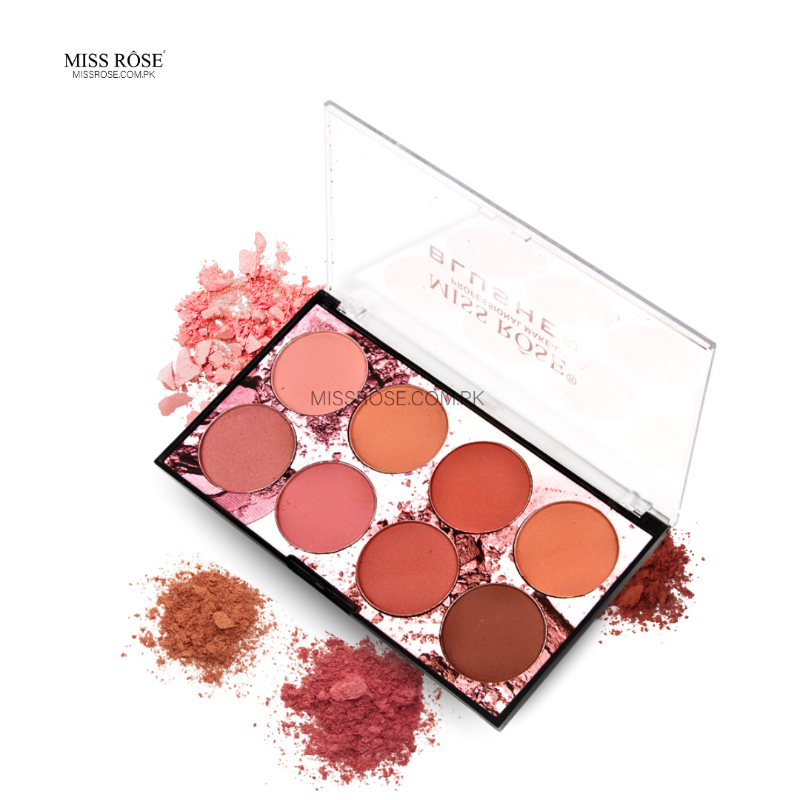 Miss Rose 8 Color Blush Palette - Miss Rose Com Pk