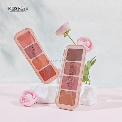 Miss Rose ButterBlend 4-Color Blush Palette - Miss Rose Com Pk