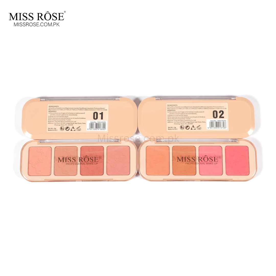 Miss Rose ButterBlend 4-Color Blush Palette - Miss Rose Com Pk