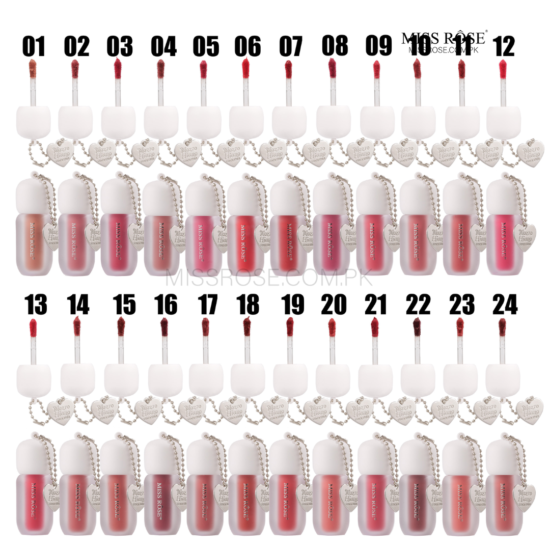 Miss Rose Mini Matte Lip Gloss beauty product displaying long-lasting smooth matte lip finish 