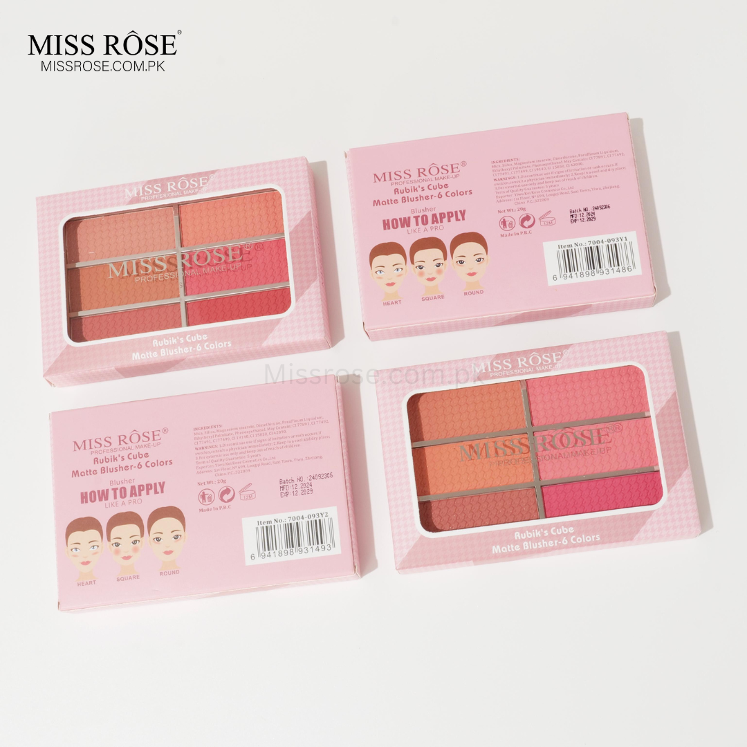 Miss Rose Rubik's Cube Matte Blusher – 6 Colors - Miss Rose Com Pk
