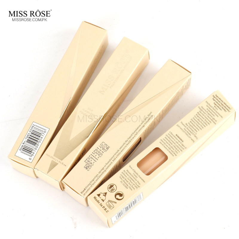 Miss Rose Com Pk - Miss Rose Silk Flawless Foundation makeup product image highlighting waterproof and long-wear formula