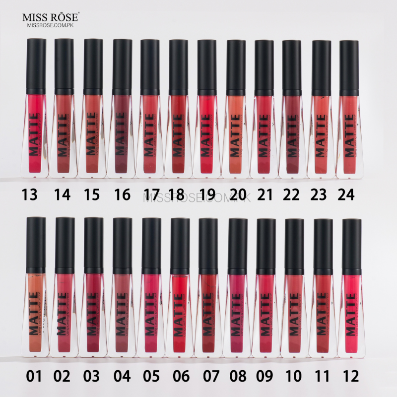 Miss Rose Velvet Matte Lip Gloss - Miss Rose Com Pk 