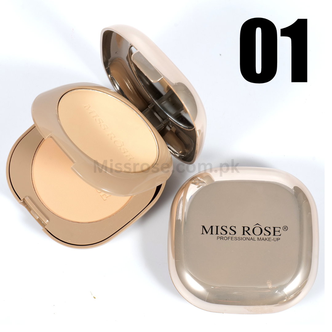 Miss Rose Pink Metallic Mirror Dual Compact powder