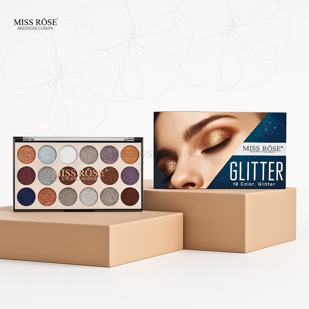 MISS ROSE 18-Color Sequin Glitter Eyeshadow Palette
