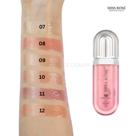shade card of glitter lip gloss 