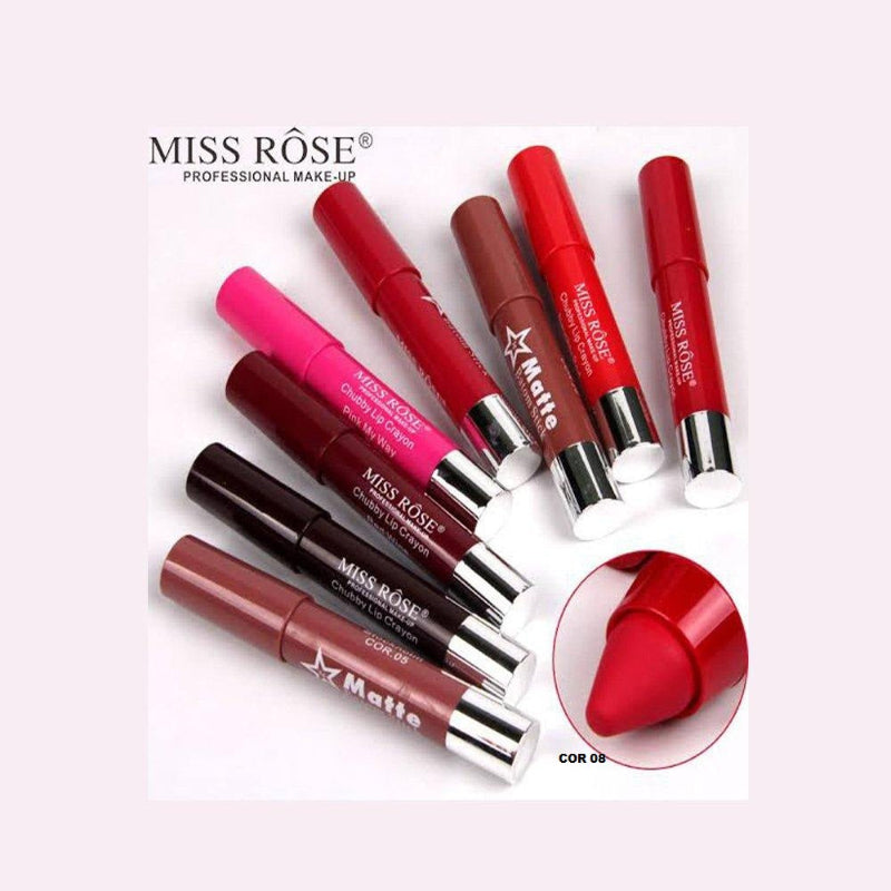 Miss Rose Matte Lip Batom Crayon - Miss Rose Com Pk