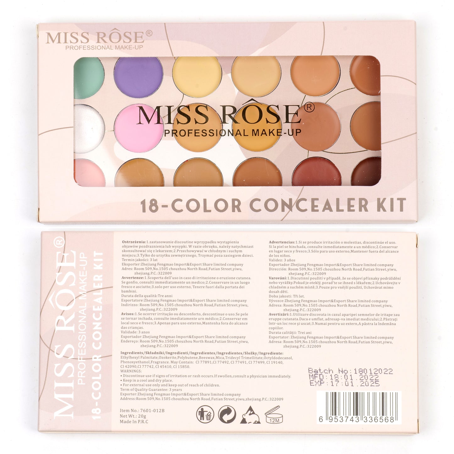 Miss Rose 18 color  Concealer & contour Palette Makeup.