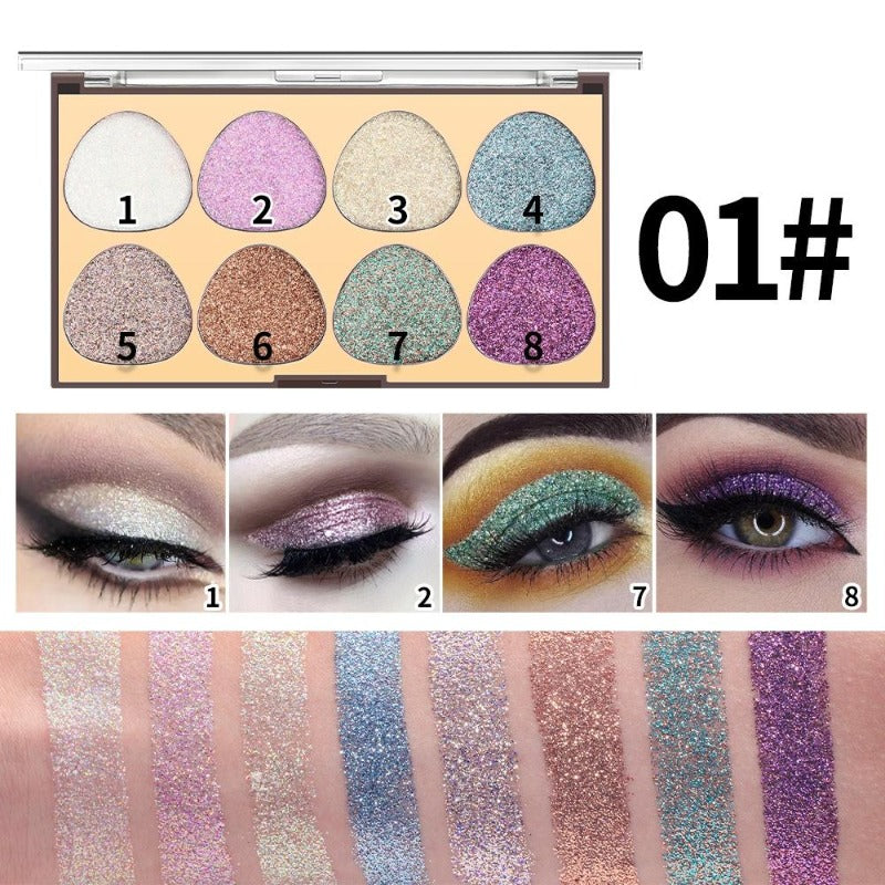 MISS ROSE 8 Colors Glitter Eyeshadow Palette (NEW)