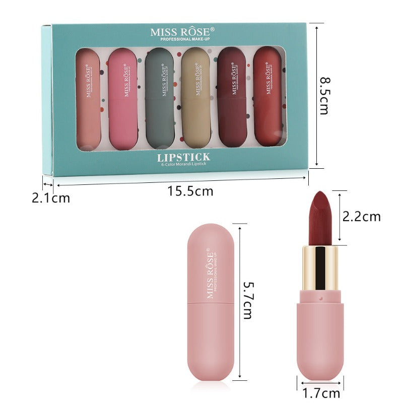 Missrose 6 Color Morandi lipstick