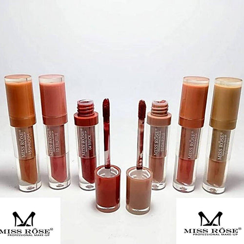 MISS ROSE Set of 6 Waterproof Matte Liquid Lip Gloss (SET OF 6)