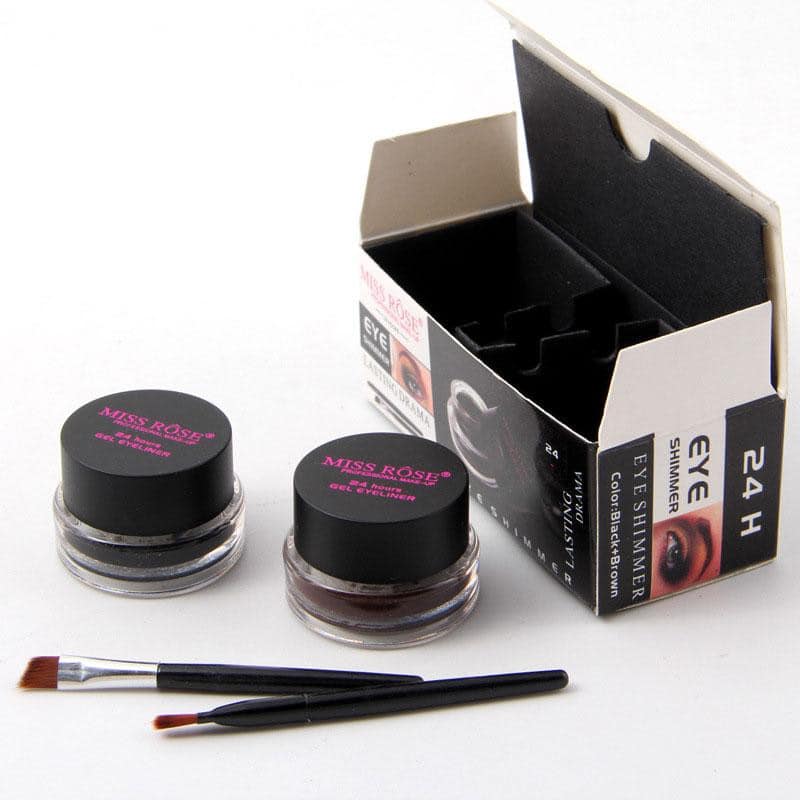 MISS ROSE Gel Eyeliner - 2 color set Black and Brown