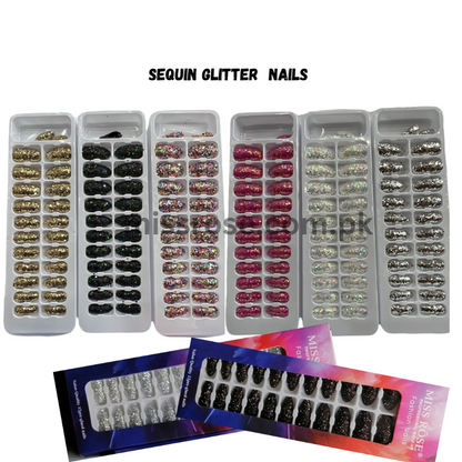 Stick On sequin Glitter Nails