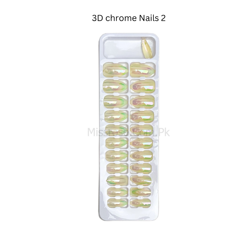 Miss Rose 3d chrome nails.