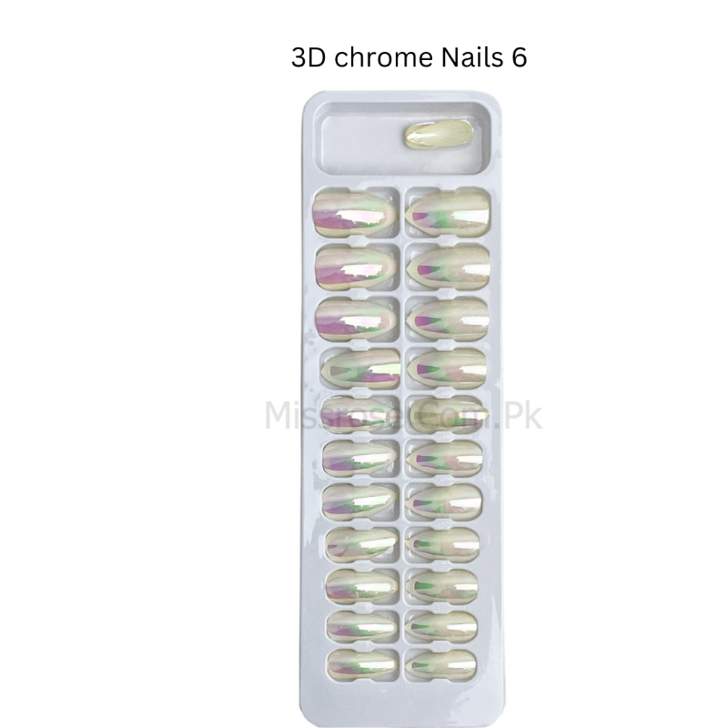 Miss Rose 3d chrome nails.